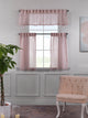 Sheer Curtains Kitchen Valance Set of 3 Hanging Rod Pocket Window Treatments Luxury Décor Valances Tiers Café Curtains (Baby Pink-50"x14"Valance)