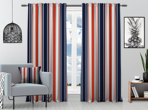 Multicolor Mexican Serape Stripes 3D Vertical Lines Latino Illustration Digital Printed Curtain Hanging Rod Pocket and Back Tap Decorative Fabric-0020