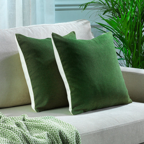 Couch Pillow Covers 18x18 Set of 4, Emerald Green and Gold Home Decor  Living
