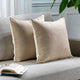 Solid Mix & Match Cushion Cover with 2 Color Combination Pillowcase with Invisible Zipper Set of 2 Pieces for Home Décor Pillowcase - Cream-Beige