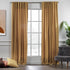 Solid Linen Look Curtains Drapes Home Decorative Set of 2 Panels Linen Window Curtains Hanging Back Tap & Rod Pocket Bedroom Office - Mustard Yellow
