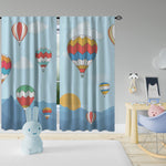 Modern Kids Room Flying Balloons Curtain Set of 2 Panels Hanging Back Tap & Rod Pocket Room Darkening Blackout Thermal Insulated Noise-Reducing