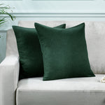 Solid Cushion Cover Super Soft and Cozy Home Décor Throw Pillow Case for Livingroom Décor Pillowcase with Invisible Zipper Set of 2 Pieces - Duck Green