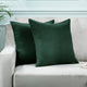 Solid Cushion Cover Super Soft and Cozy Home Décor Throw Pillow Case for Livingroom Décor Pillowcase with Invisible Zipper Set of 2 Pieces - Duck Green