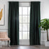 Solid Linen Look Curtains Drapes Home Decorative Set of 2 Panels Linen Window Curtains Hanging Back Tap & Rod Pocket Bedroom Office - Duck Green