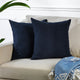 Solid Color Cushion Cover Velvet Look Pillow Case with Invisible Zipper Set of 2 Pieces for Chair Couch & Livingroom Décor Pillowcase - Royal Blue