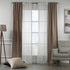 Mix and Match 4 Panels Curtains 2 solid Decorative Linen Look 2 Sheer Linen look Curtains Hanging Rod Pocket Luxury Home Deco - Barley-Ecru