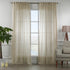 Sheer Home Decorative Set of 2 Panels Silk CREP Window Curtains Hanging Back Tap & Rod Pocket Nursery Room Office - Beige