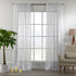 Sheer Home Decorative Set of 2 Panels Silk CREP Window Curtains Hanging Back Tap & Rod Pocket Nursery Room Office - White