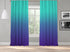 OMBRE Gradient Window Curtains Dip Dye set of 2 Panels Hanging Rod Pocket Luxury for Bedroom Multicolor Horizontal Shades Tone Curtain (Prple-Turquose