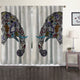 Modern Kids Room Ethnic Elephant Curtain Set of 2 Panels Hanging Back Tap & Rod Pocket Room Darkening Blackout Thermal Insulated Noise-Reducing