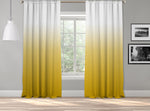 OMBRE Gradient Window Curtains Dip Dye set of 2 Panels Hanging Rod Pocket Luxury for Bedroom Multicolor Horizontal Shades Tone Curtain (Yellow-White)