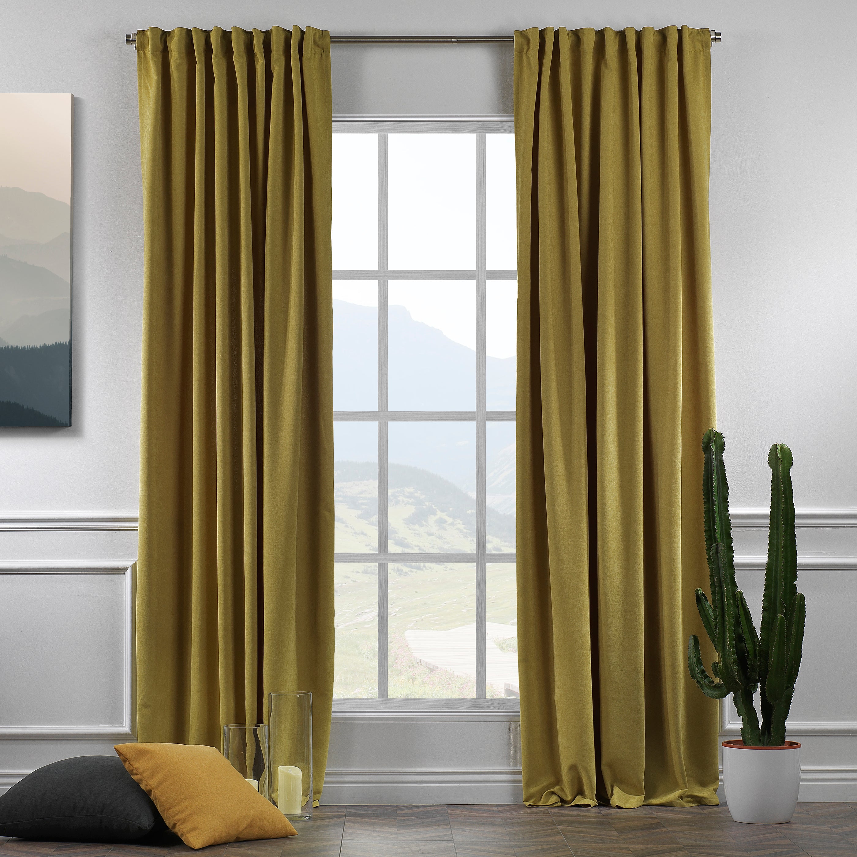Solid Color Curtains Home Decorative Set Of 2 Panels Velvet Look Hangi Beshomedesign
