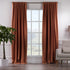 Solid Linen Look Curtains Drapes Home Decorative Set of 2 Panels Linen Window Curtains Hanging Back Tap & Rod Pocket Bedroom Office - Brick