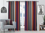 Multicolor Mexican Serape Stripes 3D Vertical Lines Latino Illustration Digital Printed Curtain Hanging Rod Pocket and Back Tap Decorative Fabric-0026