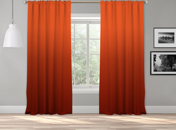 OMBRE Gradient Window Curtains Dip Dye set of 2 Panels Hanging Rod Pocket Luxury for Bedroom Multicolor Horizontal Shades Tone Curtain (Orange)