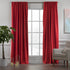 Solid Color Curtains Home Decorative Set of 2 Panels Velvet Look Hanging Rod Pocket Bedroom Office Windows Home Decoration - Red