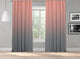 OMBRE Gradient Window Curtains Dip Dye set of 2 Panels Hanging Rod Pocket Luxury for Bedroom Multicolor Horizontal Shades Tone Curtain (Sgr Pink-Grey)