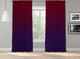 OMBRE Gradient Window Curtains Dip Dye set of 2 Panels Hanging Rod Pocket Luxury for Bedroom Multicolor Horizontal Shades Tone Curtain (Red-Purple)