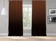 OMBRE Gradient Window Curtains Dip Dye set of 2 Panels Hanging Rod Pocket Luxury for Bedroom Multicolor Horizontal Shades Tone Curtain (Wood Brown)