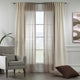 Mix and Match 4 Panels Curtains 2 solid Decorative Linen Look 2 Sheer Linen look Curtains Hanging Rod Pocket Luxury Home Deco - Cream-Beige