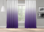 OMBRE Gradient Window Curtains Dip Dye set of 2 Panels Hanging Rod Pocket Luxury for Bedroom Multicolor Horizontal Shades Tone Curtain (Purple-White)