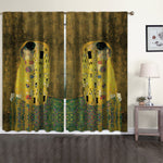 Modern Kids Room Gustav Klimt-The Kiss Curtain Set of 2 Panels Hanging Back Tap & Rod Pocket Room Darkening Blackout Thermal Insulated Noise-Reducing