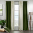 Solid Combined Mix and Match 4 Panels Curtains with 2 Color Combination Velvet Look Rod Pocket Windows Luxury Home Decoration - Cream-Forest Green