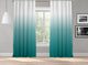 OMBRE Gradient Window Curtains Dip Dye set of 2 Panels Hanging Rod Pocket Luxury for Bedroom Multicolor Horizontal Shades Tone Curtain (Teal Green)