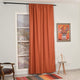 EXTRA LONG Home Decorative Curtains Extra Long Luxury Colors Linen Look Hang Back Tab and Rod Pocket 1 Panel Curtain Home Décor (Brick)