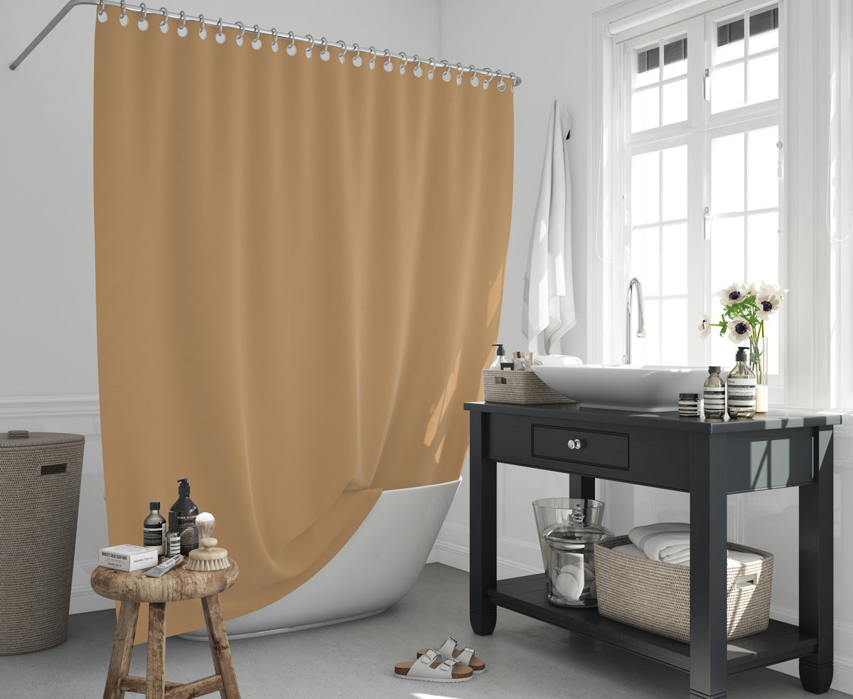 Solid Beige Shower Curtain Single Panel for Bathroom, Unique and Styli –  BesHomeDesign