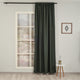 EXTRA LONG Home Decorative Curtains Extra Long Luxury Colors Linen Look Hang Back Tab and Rod Pocket 1 Panel Curtain Home Décor (Dark Green)
