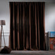 Solid Color Curtains Home Decorative Set of 2 Panels Velvet Look Hanging Rod Pocket Bedroom Office Windows Home Decoration - Dark Brown