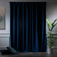 Solid Color Curtains Home Decorative Set of 2 Panels Velvet Look Hanging Rod Pocket Bedroom Office Windows Home Decoration - Navy Blue