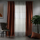 Mix and Match 4 Panels Curtains 2 solid Decorative Linen Look 2 Sheer Linen look Curtains Hanging Rod Pocket Luxury Home Deco - Brick-Ecru