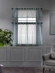 Sheer Curtains Kitchen Valance Set of 3 Hanging Rod Pocket Window Treatments Luxury Décor Valances Tiers Café Curtains (Teal Green-50"x14"Valance)