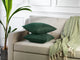 Solid Color Cushion Cover Velvet Look Pillow Case with Invisible Zipper Set of 2 Pieces for Chair Couch & Livingroom Décor Pillowcase - Dark Green