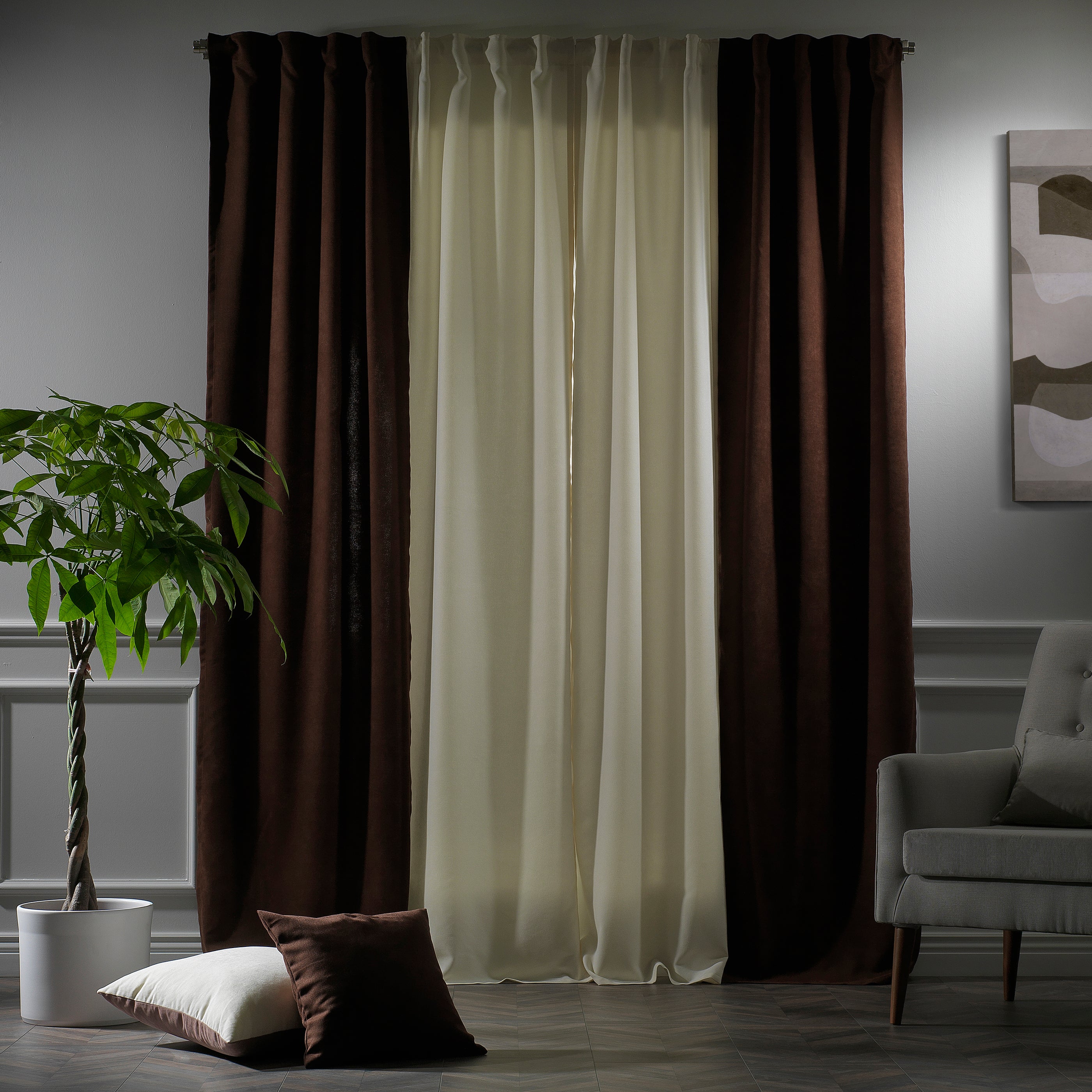 What Color Curtains Go With Brown Furniture  