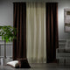 Solid Combined Mix and Match 4 Panels Curtains with 2 Color Combination Velvet Look Rod Pocket Windows Luxury Home Decoration - Cream-Dark Brown