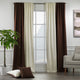 Solid Combined Mix and Match 4 Panels Curtains with 2 Color Combination Velvet Look Rod Pocket Windows Luxury Home Decoration - Cream-Dark Brown