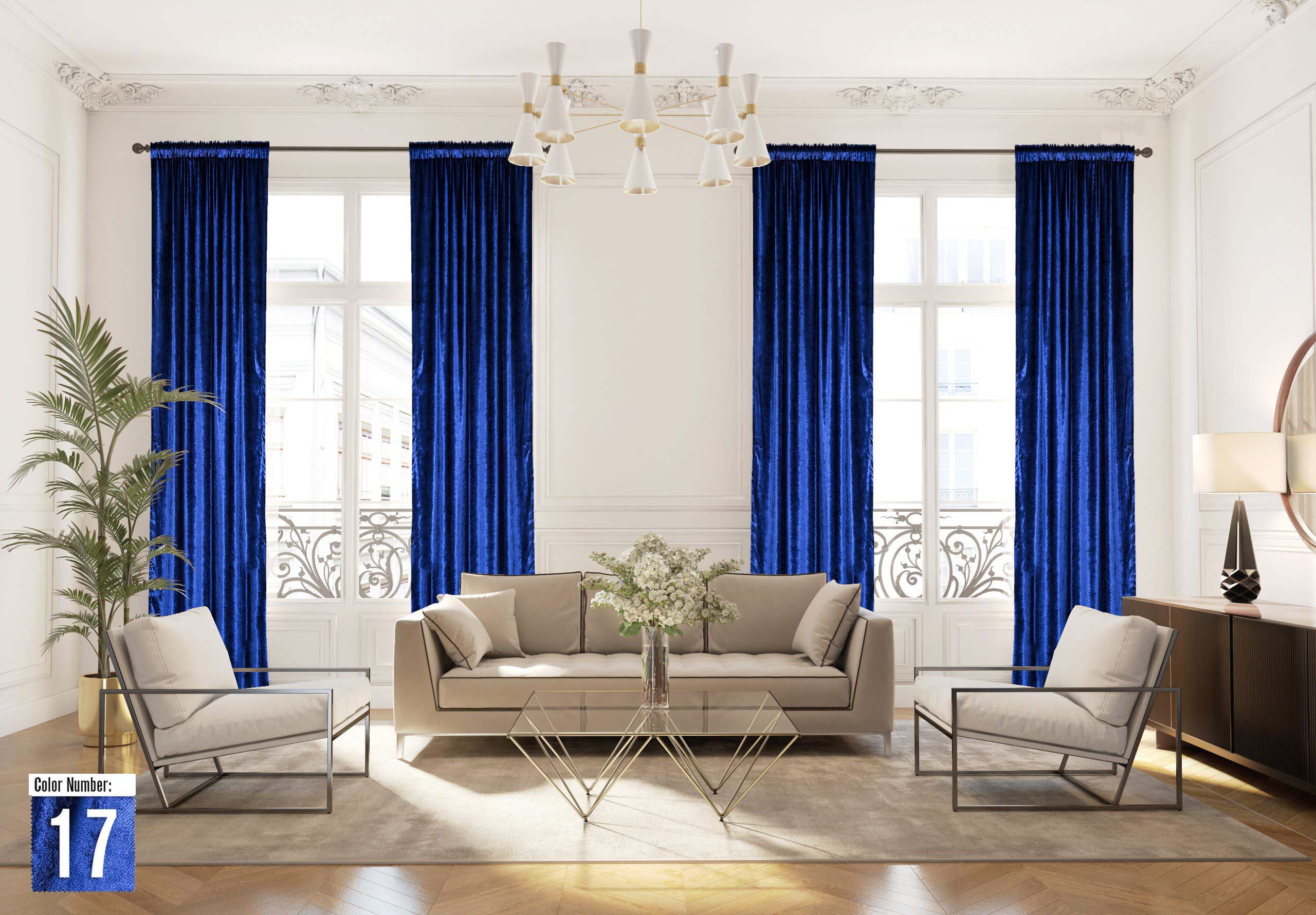 Extra Long Shiny Velvet Curtains Luxury