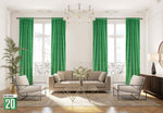 EXTRA LONG Velvet Curtains Luxury Colors Insulated Light Blocking Hang Back Tab and Rod Pocket 1 Panel Privacy Curtain Home Décor (Green)
