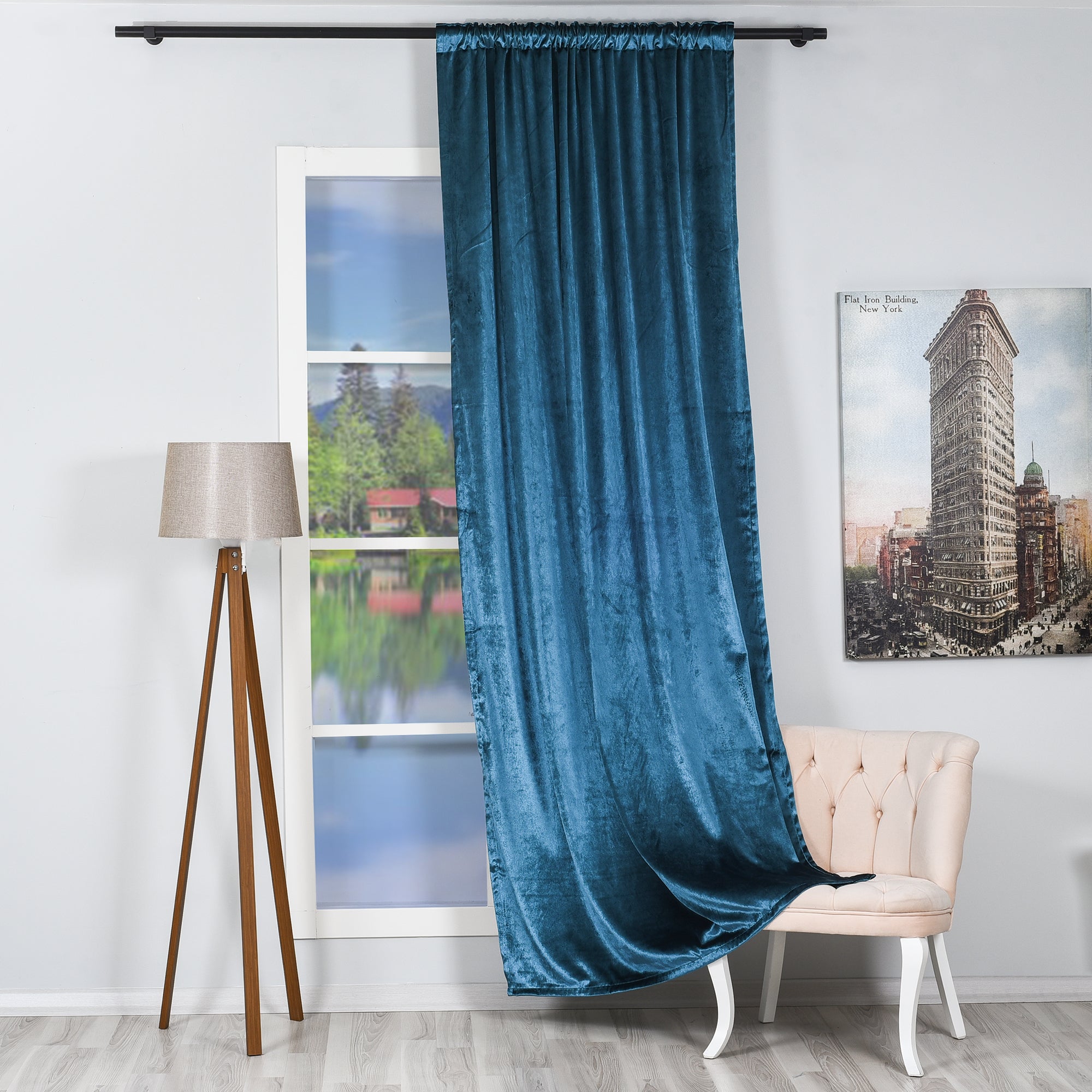 Dark Blue Grey Luxury Velvet Curtains, Living Room Curtain Panels, Rod  Pocket Window Drapes, Custom Made Home Décor 